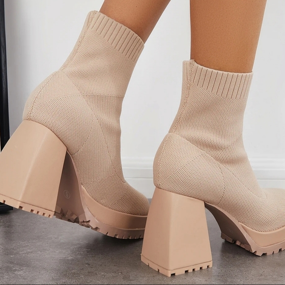 Platform Sole Sock Booties - Picture 8 of 9